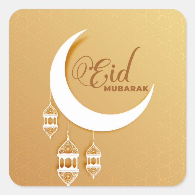 Adesivo Quadrado Eid Mubarak (Frente)