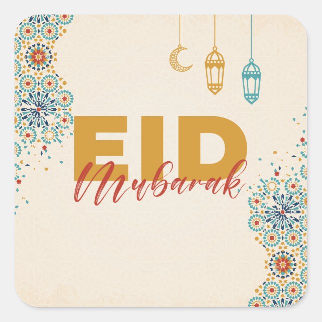 Adesivo Quadrado Eid mubarak (Frente)