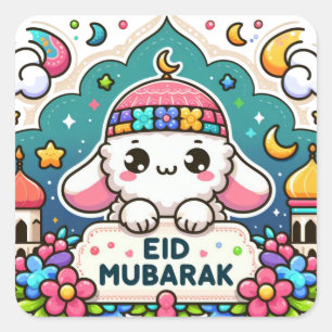 Adesivo Quadrado Eid Mubarak Sheep