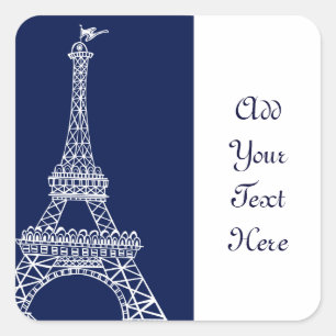 Adesivo Quadrado Eiffel Tower Blue e White Modelo