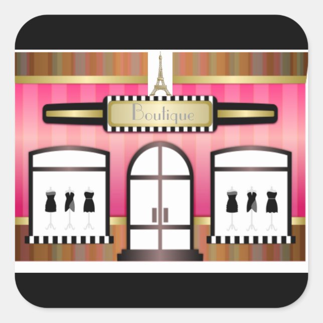 Adesivo Quadrado Eiffel Tower Paris Fashion Boutique French Sticker (Frente)
