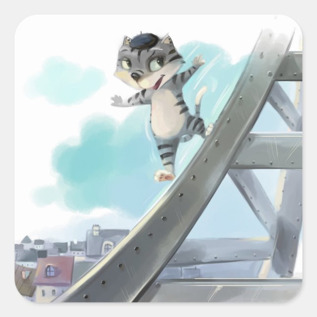 Adesivo Quadrado Eiffel Tower Square Stickers (Frente)