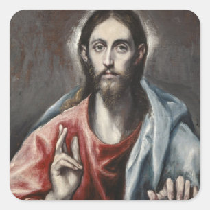 Adesivo Quadrado El Greco - Bênção do Cristo