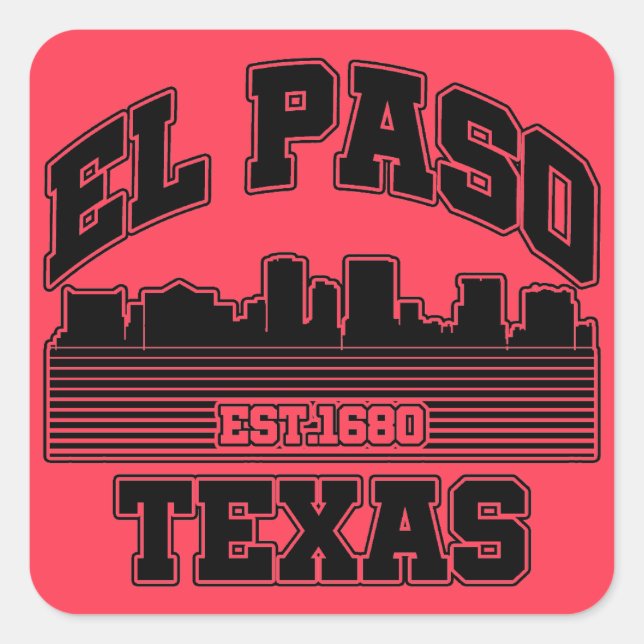 Adesivo Quadrado El Paso, Texas (Frente)