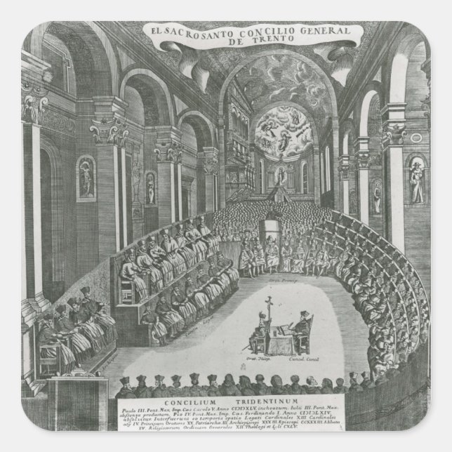 Adesivo Quadrado El Sacrosanto Concilio General de Trento (Frente)