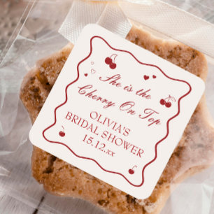 Adesivo Quadrado Ela é a Cereja no Bolo