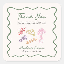 Adesivo Quadrado Ela está fora do mercado e desenha a mão branca