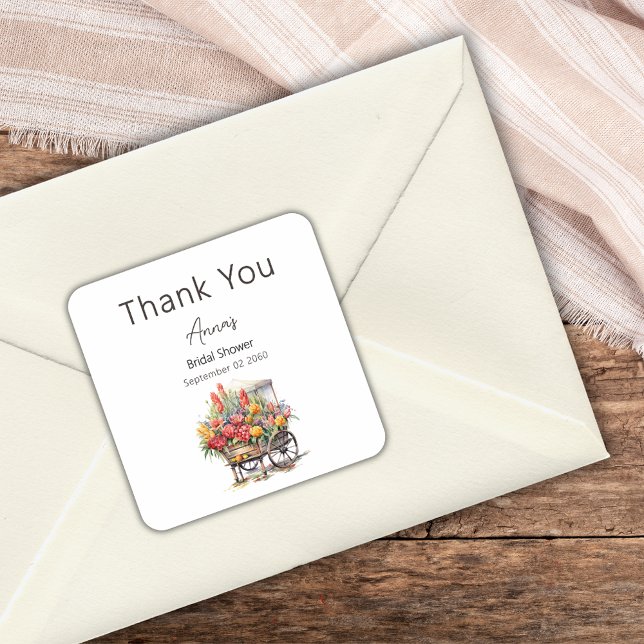 Adesivo Quadrado Ela está nova no Chá de panela de mercado, obrigad (Criador carregado)