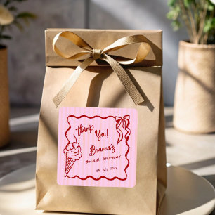 Adesivo Quadrado Ela foi escolhida como lembrancinha de chá de noiv