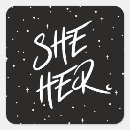 Adesivo Quadrado Ela Stars Suas Pronounes