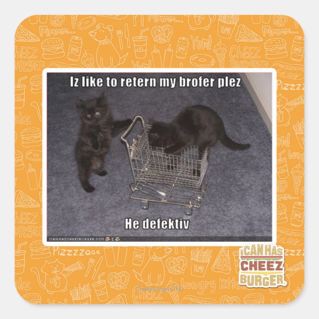 Adesivo Quadrado Ele é defeituoso (Frente)