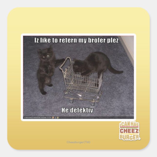 Adesivo Quadrado Ele é defeituoso (Frente)