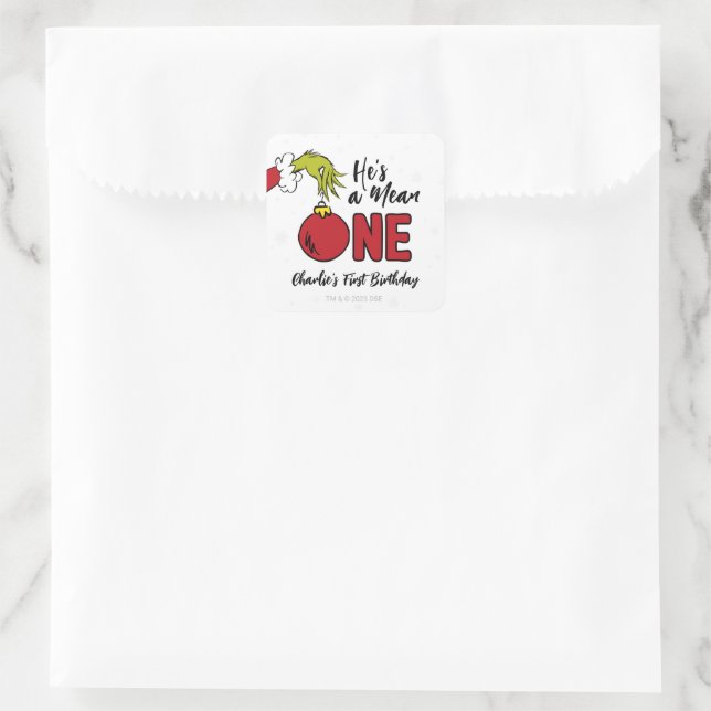 Adesivo Quadrado Ele é um Mau | Aniversário Grinch (Bolsa)