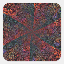 Adesivo Quadrado Electric Fractal Kaleidoscope Abstract Design