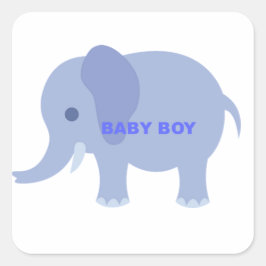 Adesivo Quadrado Elefante Blue Baby Boy