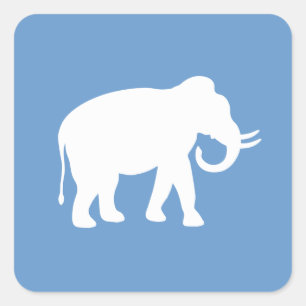 Adesivo Quadrado Elefante branco