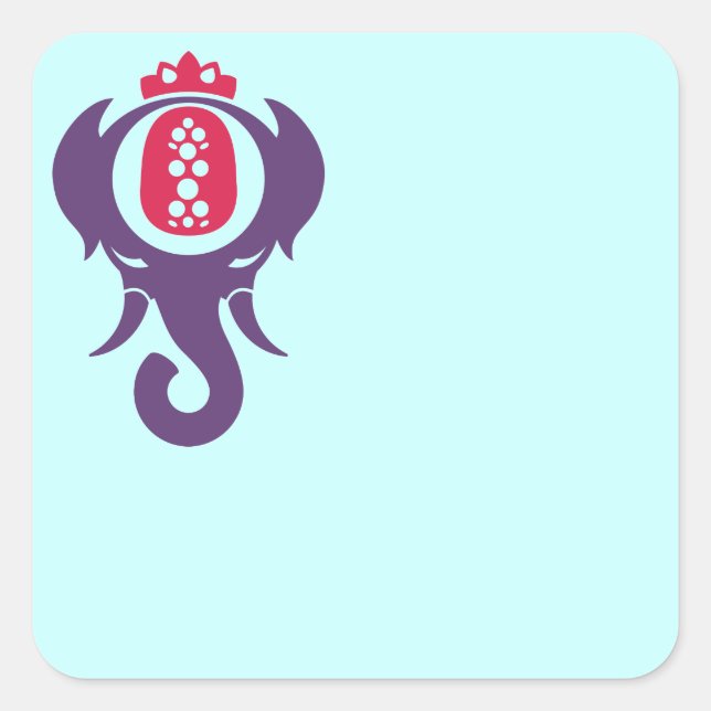 Adesivo Quadrado Elefante de abacaxi (Frente)