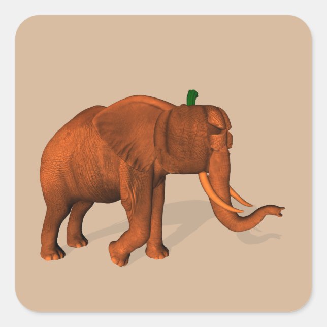 Adesivo Quadrado Elefante de Halloween (Frente)
