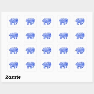 Adesivo Quadrado Elefante Finito