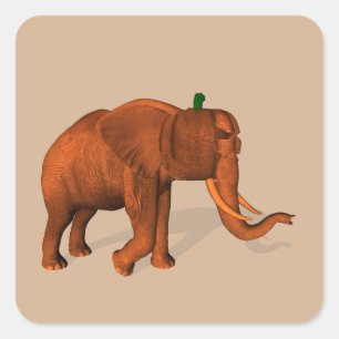 Adesivo Quadrado Elefante Halloween