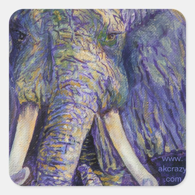 Adesivo Quadrado Elefante mosaico (Frente)