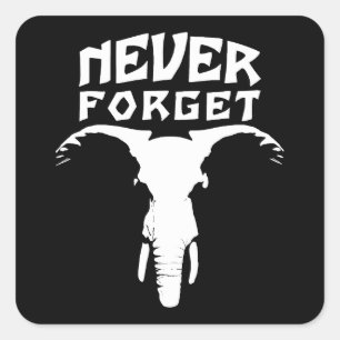 Adesivo Quadrado Elefante Nunca Esquece
