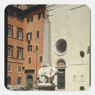 Adesivo Quadrado Elefante que carrega um Obelisk egípcio, 1667