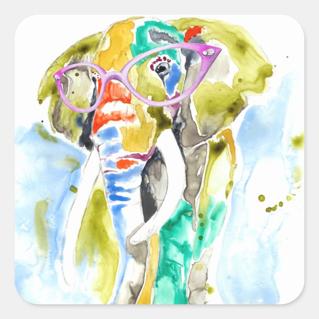 Adesivo Quadrado Elefante Smarty Pants (Frente)