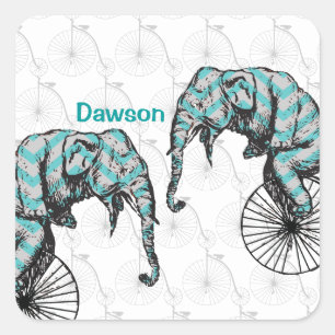 Adesivo Quadrado Elefantes Mais Bikes Iguais IIKES!