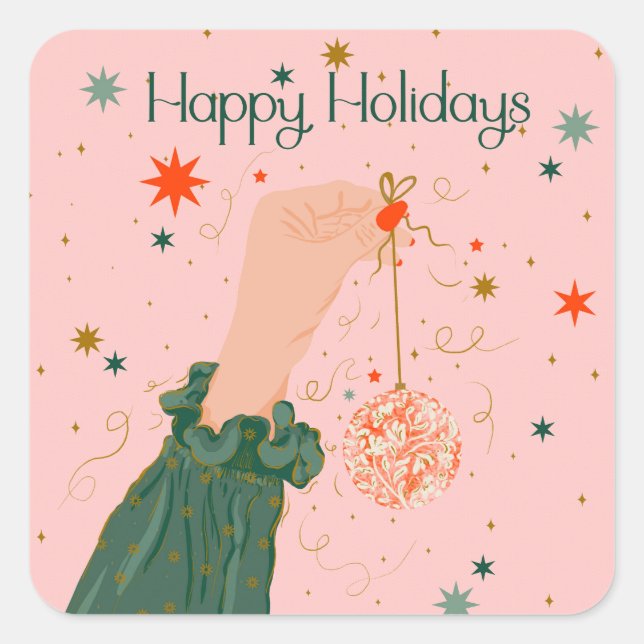 Adesivo Quadrado Elegância da Estação (Frente)