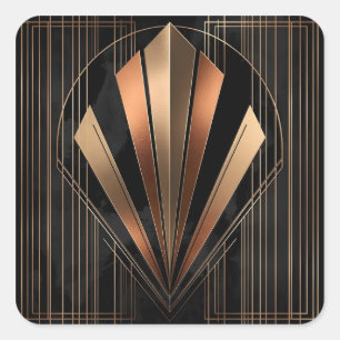 Adesivo Quadrado Elegância Geométrica Metálica Art Déco