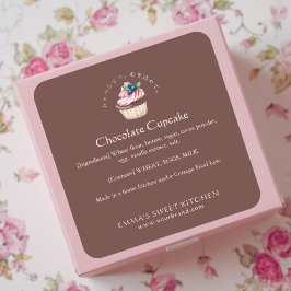 Adesivo Quadrado Elegant Brown Chocolate Cupcake Bakery Ingredient