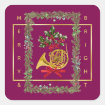 Elegant French Horn Christmas Purple
