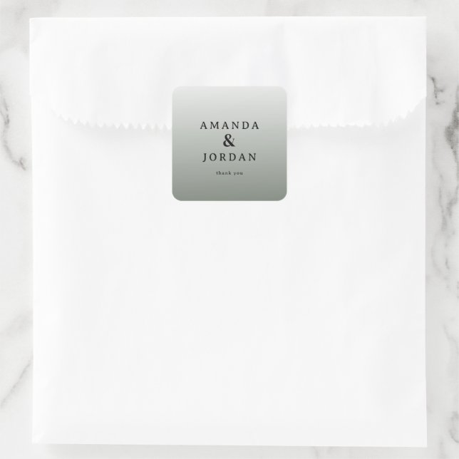 Adesivo Quadrado Elegant Gray Gratitude (Bolsa)