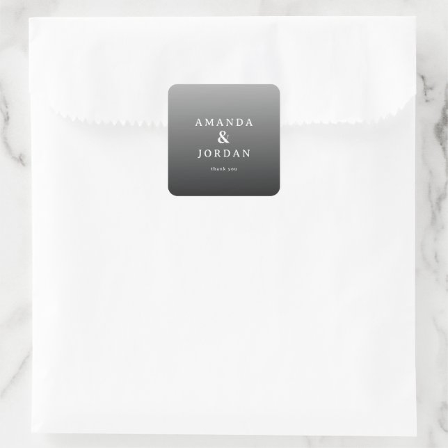 Adesivo Quadrado Elegant Gray Gratitude (Bolsa)