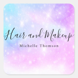 Adesivo Quadrado elegant holographic unicorn