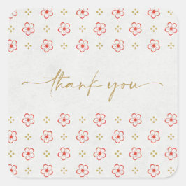 Adesivo Quadrado Elegant Japanese Plum Blossom 