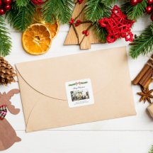 Elegant Just Married Newlywed Christmas Photo