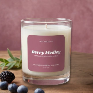 Adesivo Quadrado Elegant Modern Minimal Blush Pink Candle 