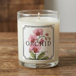 Adesivo Quadrado Elegant Orchid Soy Wax Candle Business Label