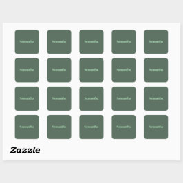 Adesivo Quadrado Elegant Personalized Name Typography |sage green