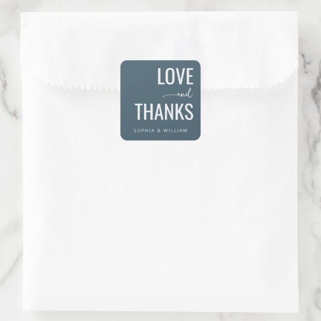 Adesivo Quadrado Elegant Teal Gratitude (Bolsa)