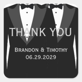 Adesivo Quadrado Elegant White Gay Wedding Favor Stickers