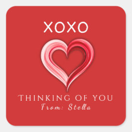 Adesivo Quadrado Elegant XOXO Valentine's Sticker • Love Tag