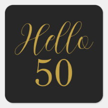 Elegante 50º Aniversário Preto Dourado