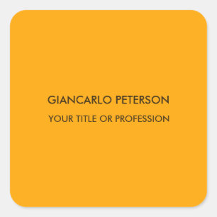 Adesivo Quadrado Elegante Amarelo Laranja Minimalista Profissional