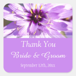 Adesivo Quadrado Elegante, bonito margarida roxa obrigado você