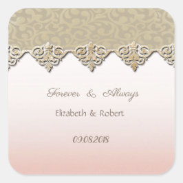 Adesivo Quadrado Elegante Chic Damask Casamento