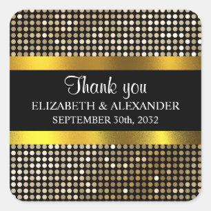 Adesivo Quadrado Elegante Clássico Dourado Damask Embossed