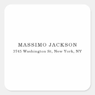 Adesivo Quadrado Elegante Clássico Preto Branco Minimalista